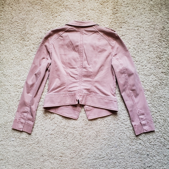 White House Black Market Petite washed denim rose twill jacket - Picture 10 of 13